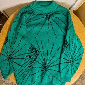 Women's Vintage Green 80s Pullover Sweater
